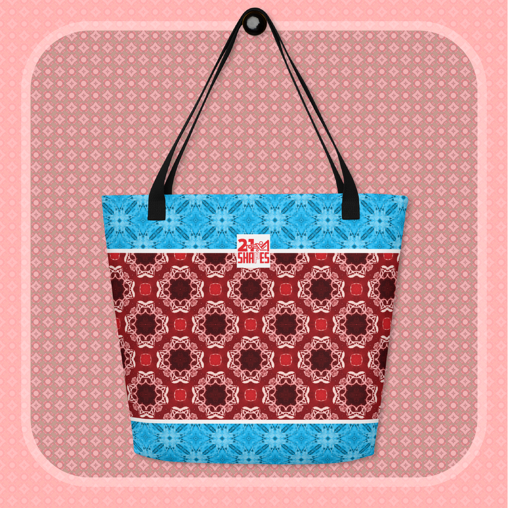 Anarchy on Blue with inside pocket | Tote Bag | Stylish 16″ × 20″ Oversized Tote Bag with Unique Artistic Patterns