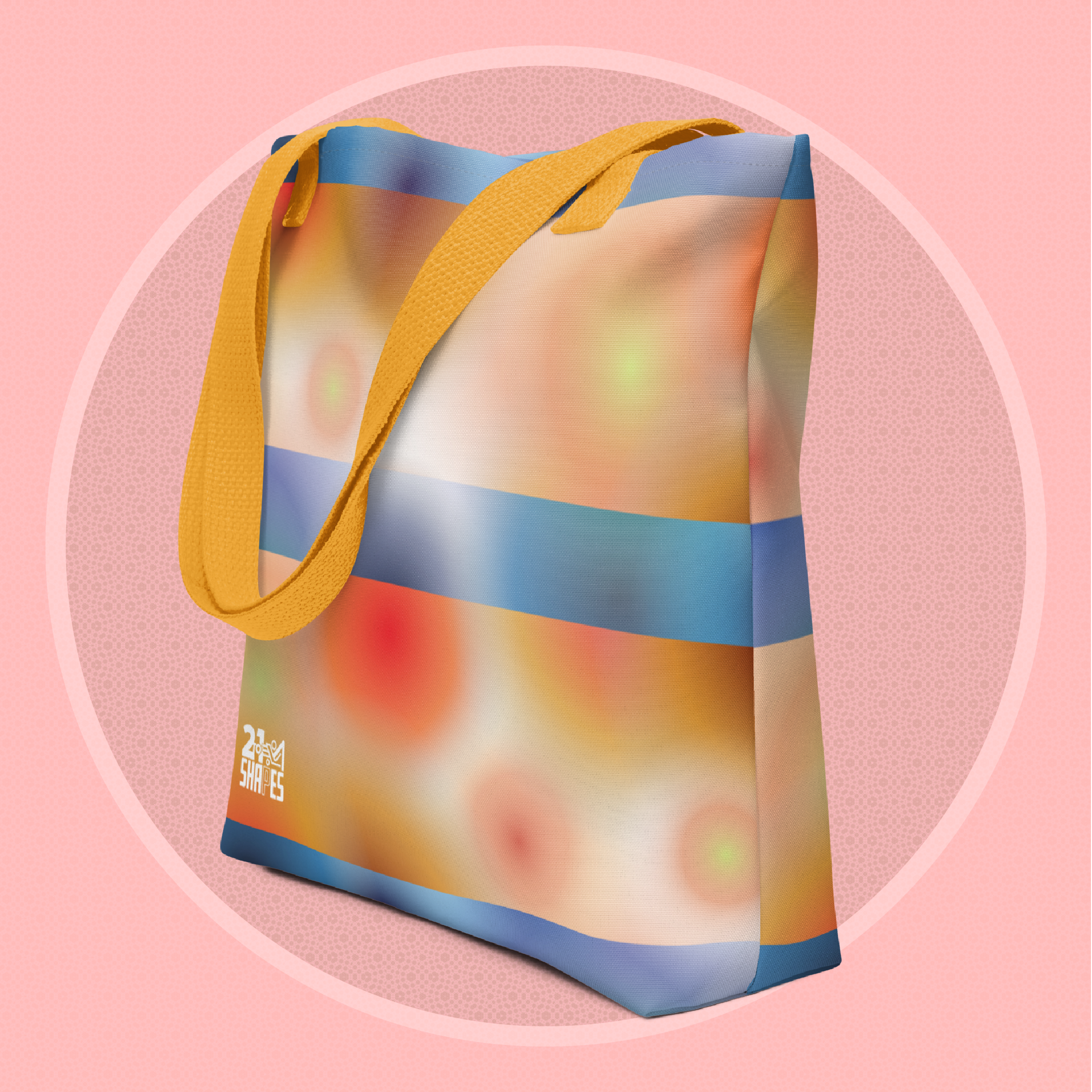 Glow in Yellow | Tote Bag | Modern 15×15 Patterned Tote — Your Essentials + A Tablet in One Easy Bag