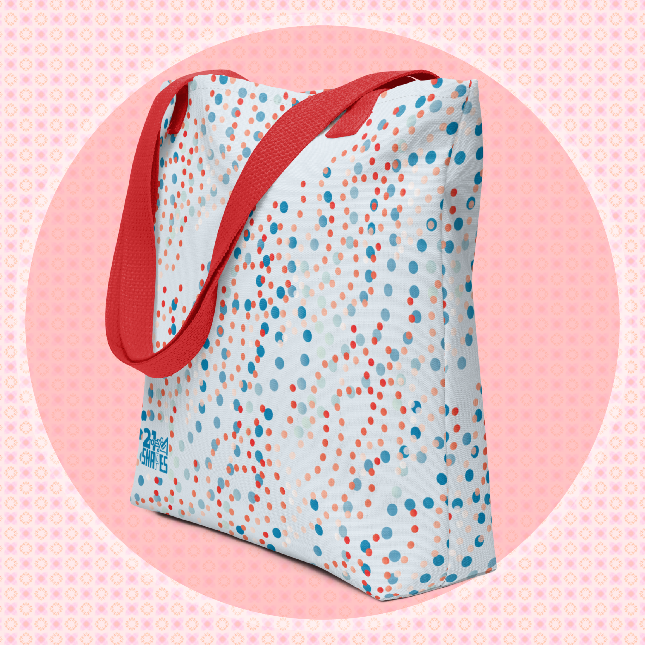 Dotted | Tote Bag | Compact Yet Spacious 15×15 Tote — Unique Patterns, Easy Errands, Tablet or Vinyl Ready