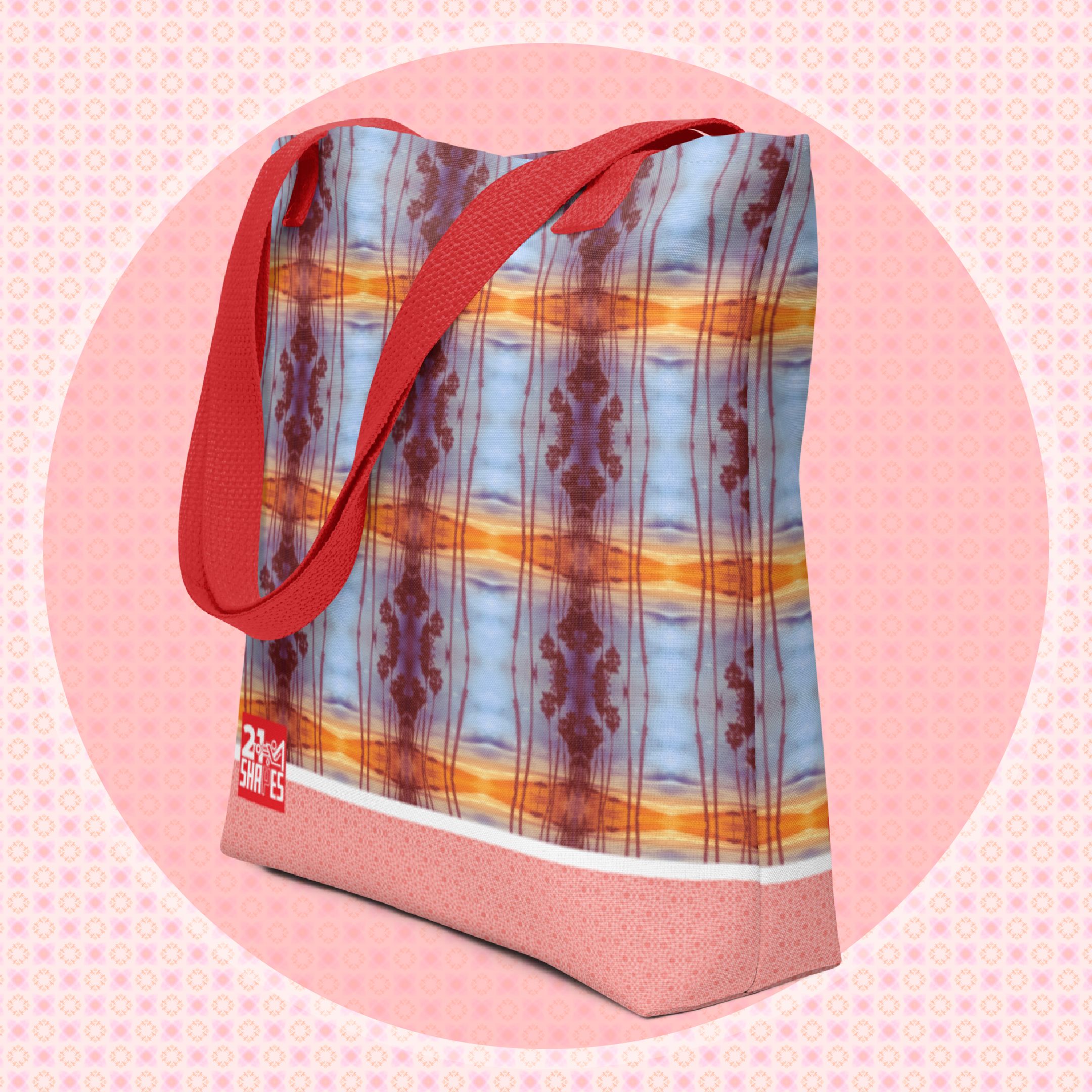 Solana Sunset | Tote Bag | 15×15 Everyday Tote with Artistic Patterns — Easy to Carry Essentials, a Tablet or Vinyl