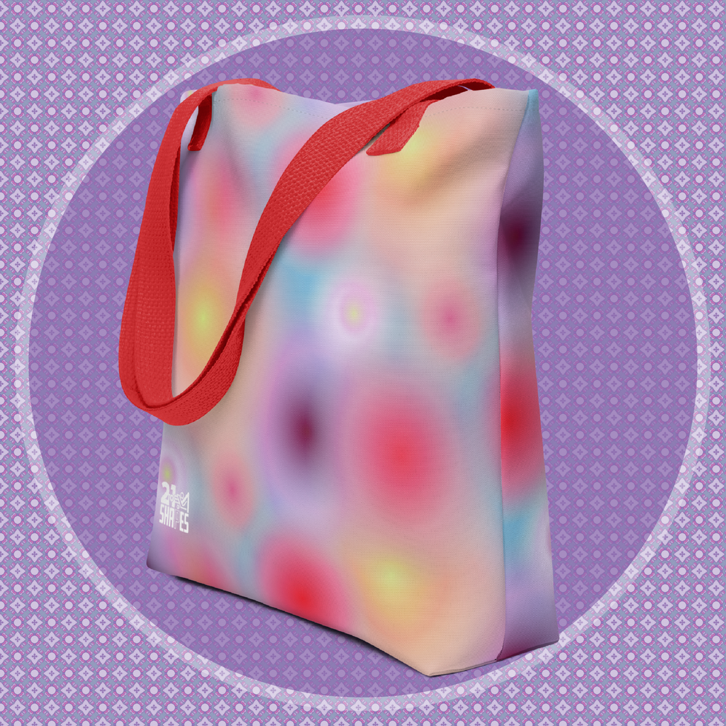Glow in Red | Tote Bag | 15×15 Tote Bag with Vibrant Artistic Patterns — Ideal for Essentials, Laptop or Vinyl Days