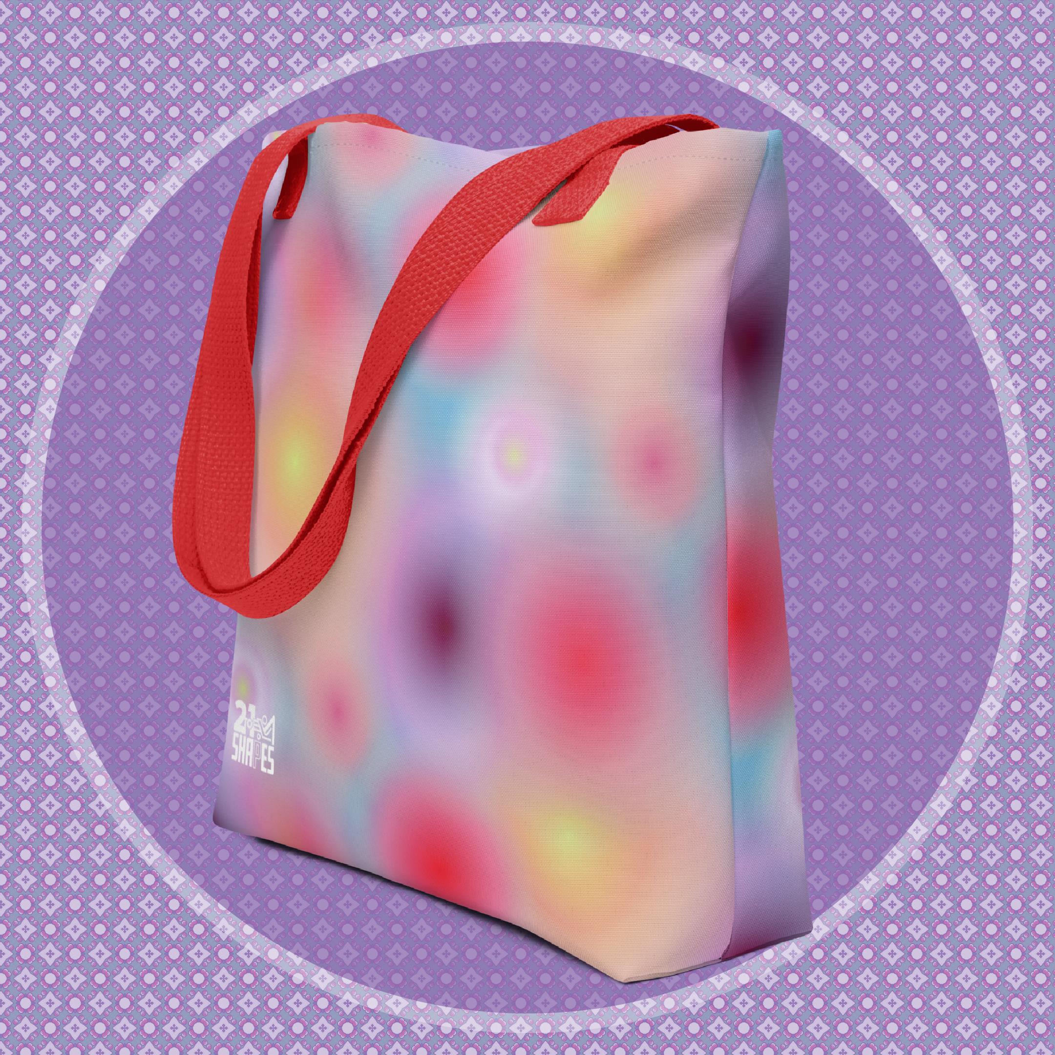 Glow in Red | Tote Bag | 15×15 Tote Bag with Vibrant Artistic Patterns — Ideal for Essentials, Laptop or Vinyl Days
