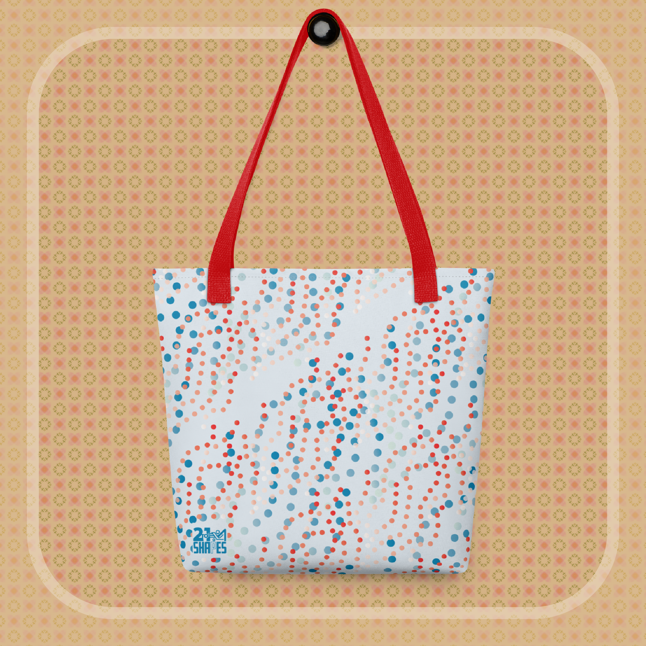 Dotted | Tote Bag | Compact Yet Spacious 15×15 Tote — Unique Patterns, Easy Errands, Tablet or Vinyl Ready