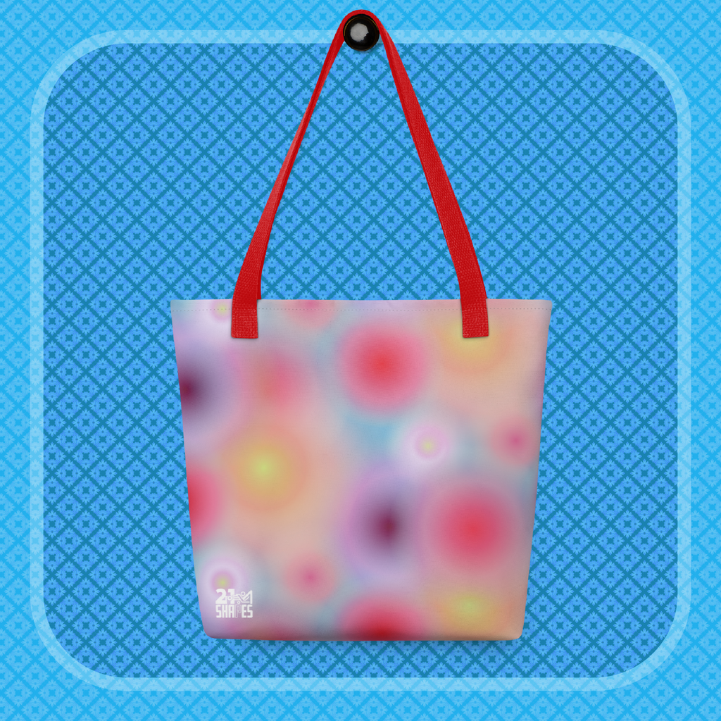 Glow in Red | Tote Bag | 15×15 Tote Bag with Vibrant Artistic Patterns — Ideal for Essentials, Laptop or Vinyl Days