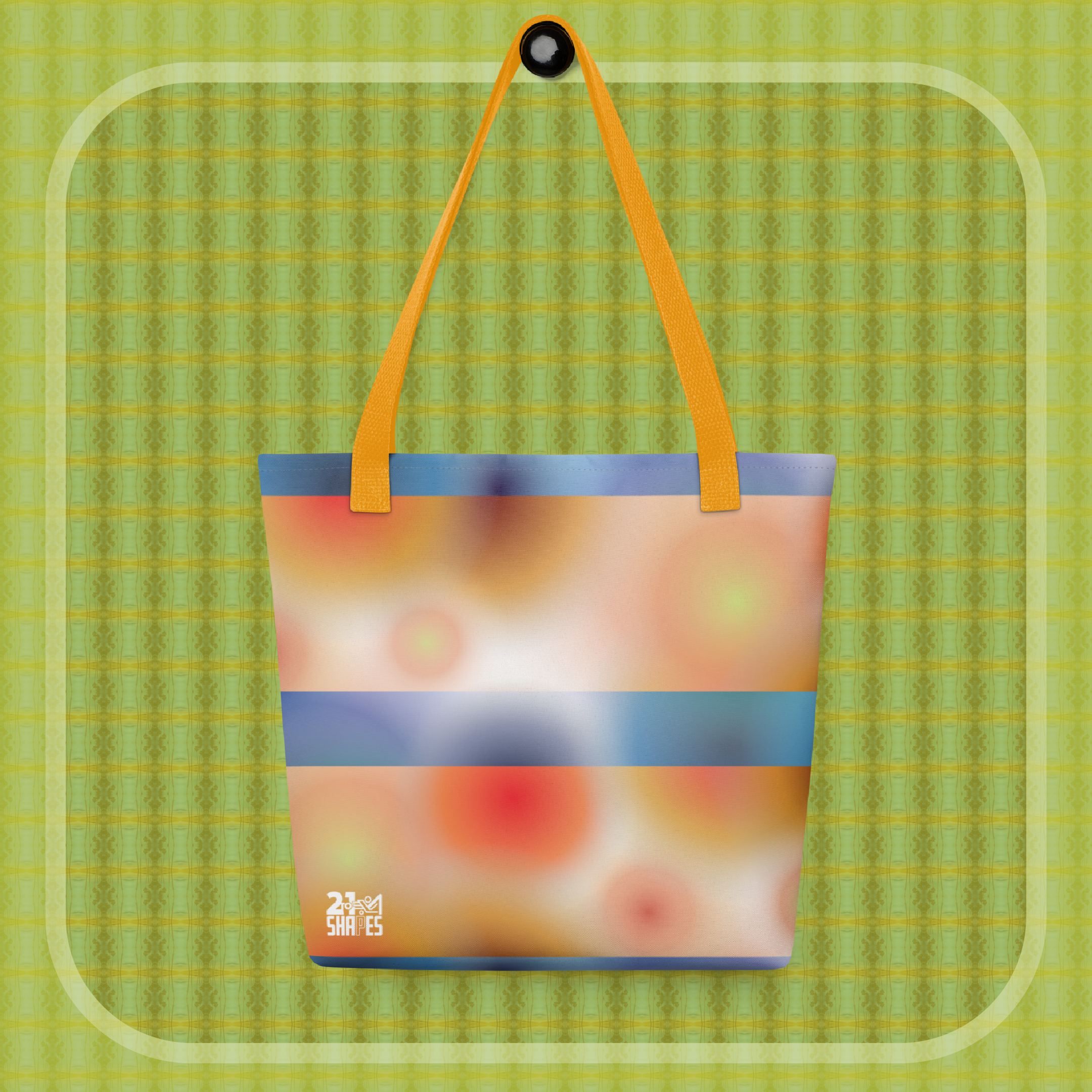 Glow in Yellow | Tote Bag | Modern 15×15 Patterned Tote — Your Essentials + A Tablet in One Easy Bag