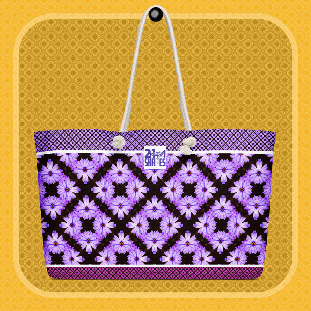 Purple Flower | Tote Bag | Stylish 24″ × 13″ Weekender Bag with Eye‑Catching Pattern Design